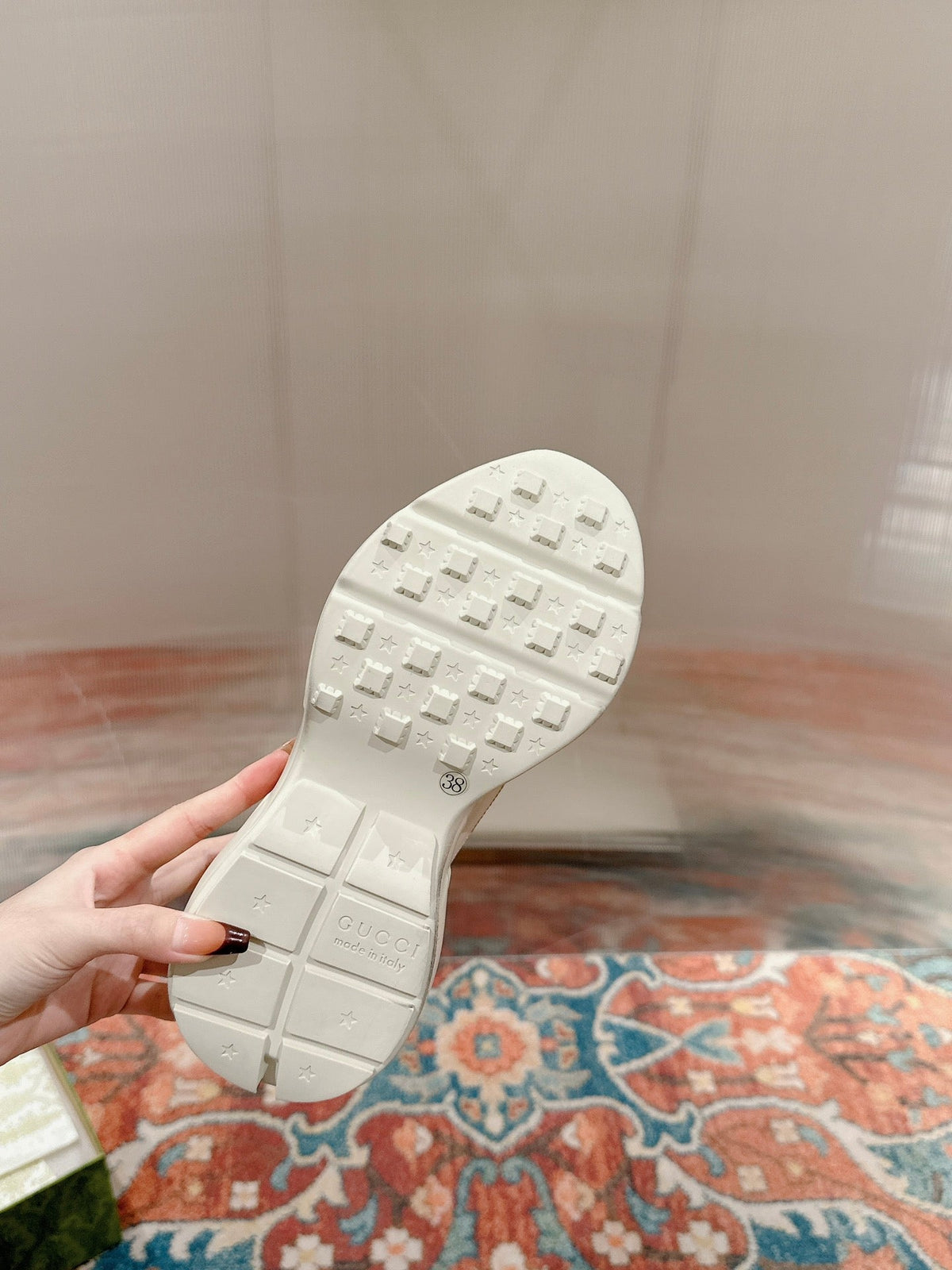 GUCCI RHYTON TRAINER WHITE CALFSKIN